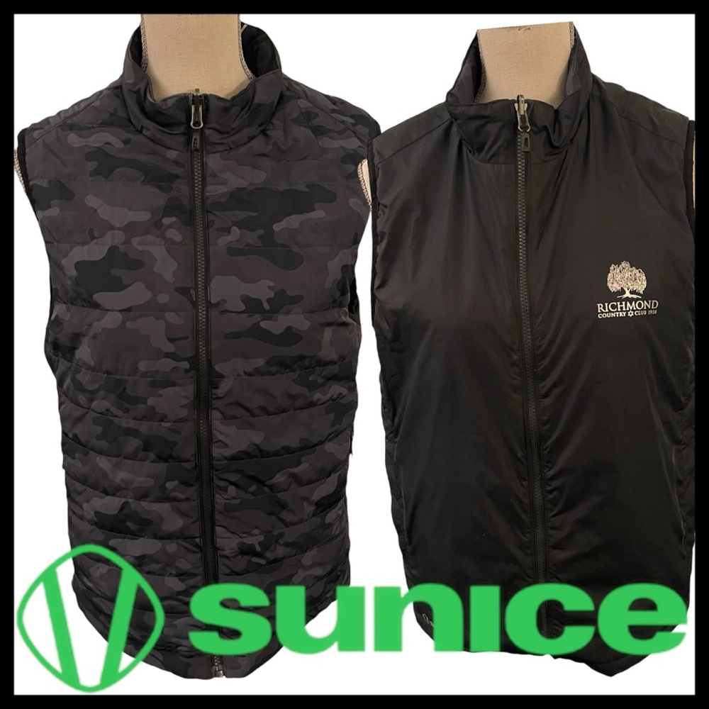 Sunice Black and Black/Grey Camo Reversible Richmond CC Vest (M)